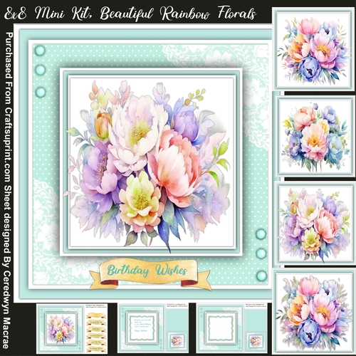 8x8 Mini Kit, Beautiful Rainbow Florals