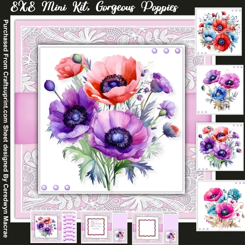 8x8 Mini Kit, Gorgeous Poppies