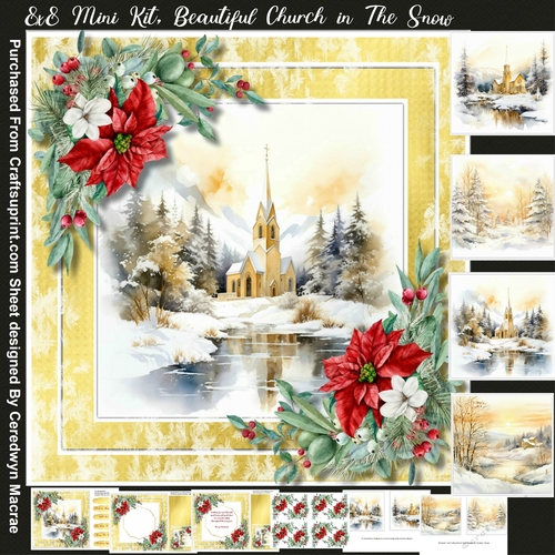 8xMini Kit, Beautiful Church In The Snow