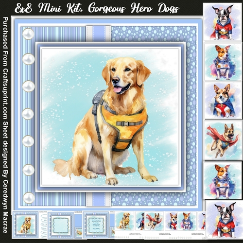 8x8 Mini Kit , Gorgeous Hero Dogs