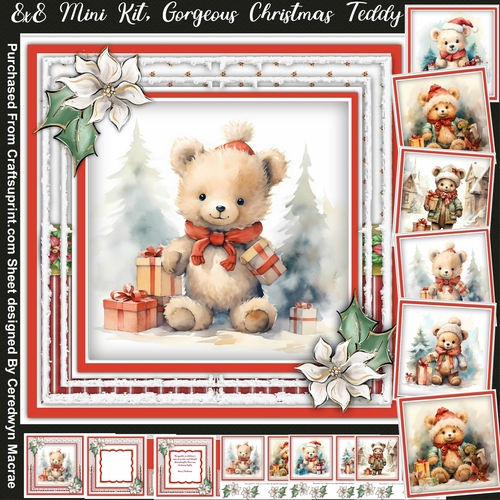 8x8 Mini Kit, Gorgeous Christmas Teddy