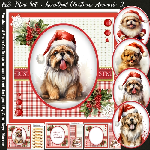 8x8 Mini Kit, Beautiful Christmas Animals 2