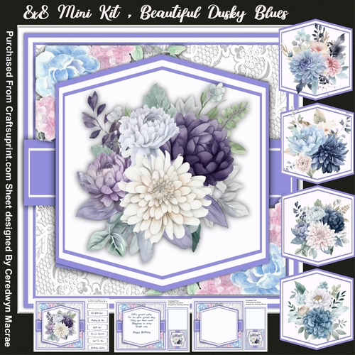 8x8 Mini Kit , Beautiful Dusky Blues