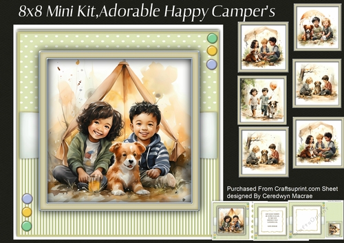 8X8 Mini Kit, Adorable Happy Campers