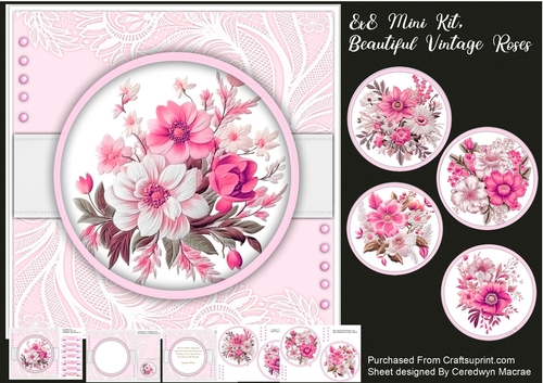 8x8 Mini Kit, Beautiful Vintage Roses