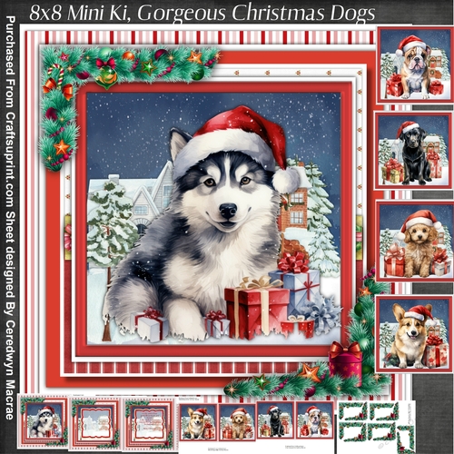 8x8 Mini Kit, Gorgeous Christmas Dogs