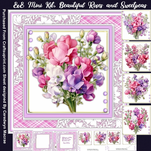 8x8 Mini Kit , Beautiful Roses and Sweetpeas