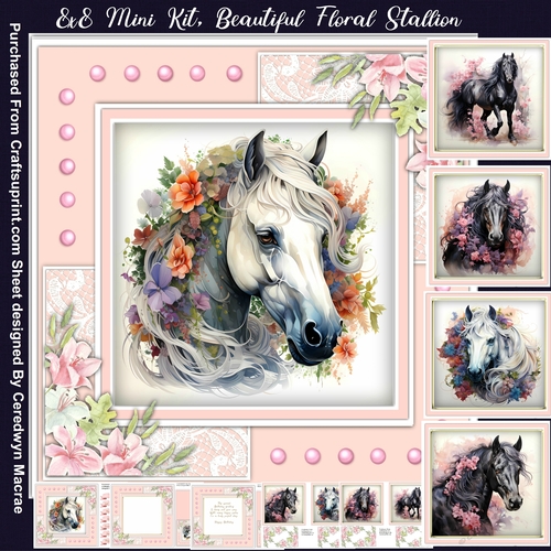 8x8 Beautiful Floral Stallion