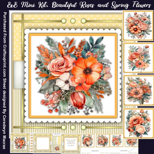 8x8 Beautiful Roses and Spring Flowers