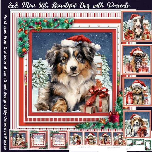 8x8 Mini Kit, Beautiful Dog With Presents