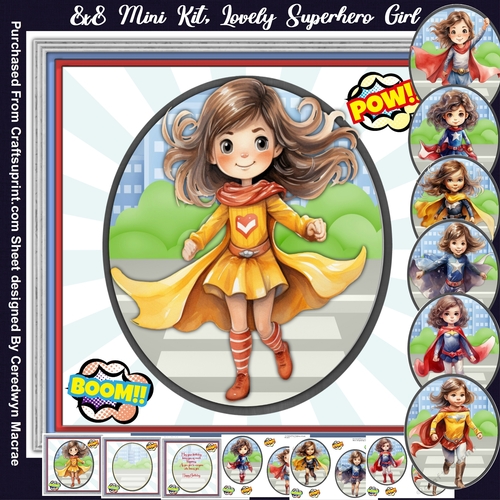 8x8 Mini Kit, Lovely Superhero Girl