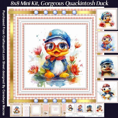 8x8 Mini Kit, Gorgeous Quackintosh the Duck