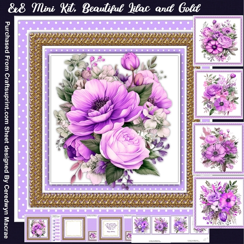 8x8 Mini Kit, Beautiful Lilac and Gold