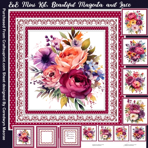 8x8 Mini Kit, Beautiful Magenta and Lasce