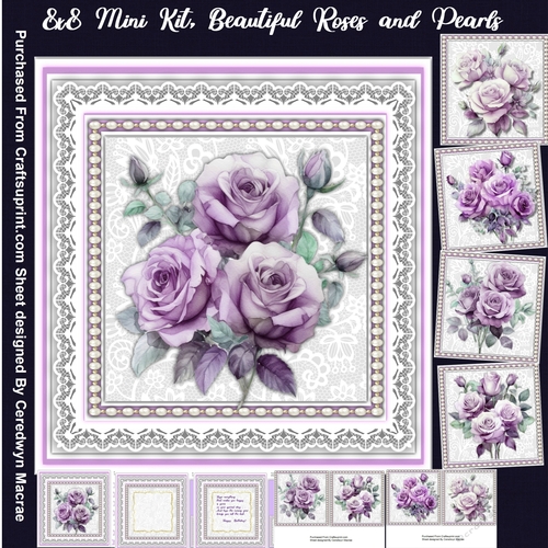8x8 Mini Kit, Beautiful Roses and Pearls