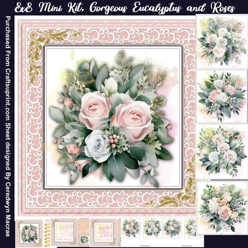 8x8 Mini Kit, Gorgeous Eucalyptus and Roses