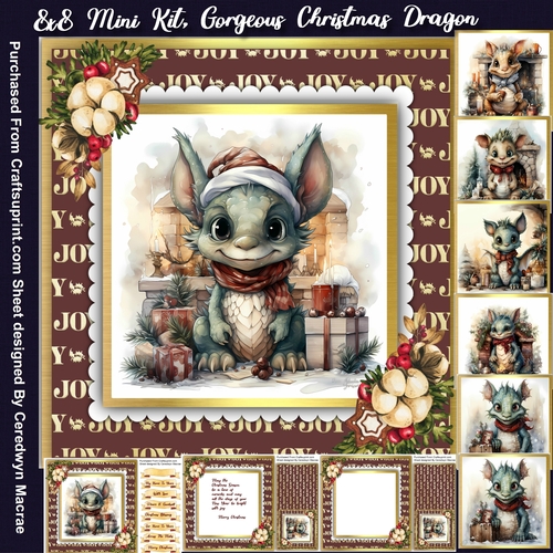 8x8 Mini Kit, Gorgeous Christmas Dragons 