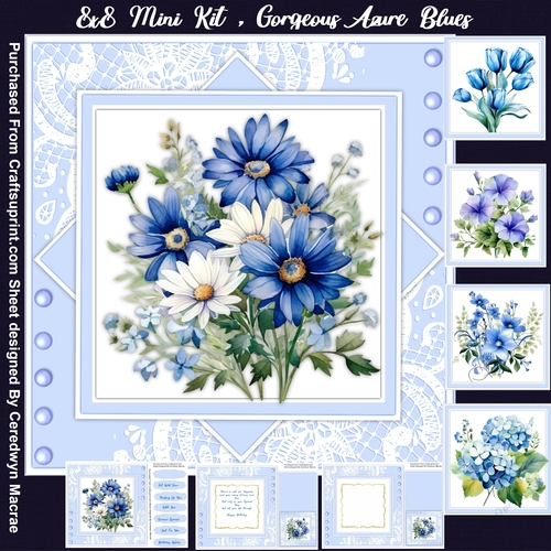 8x8 Mini Kit , Gorgeous Azure Blues
