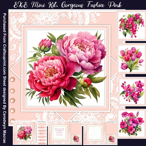 8x8 Mini Kit , Gorgeous Fushia Pink