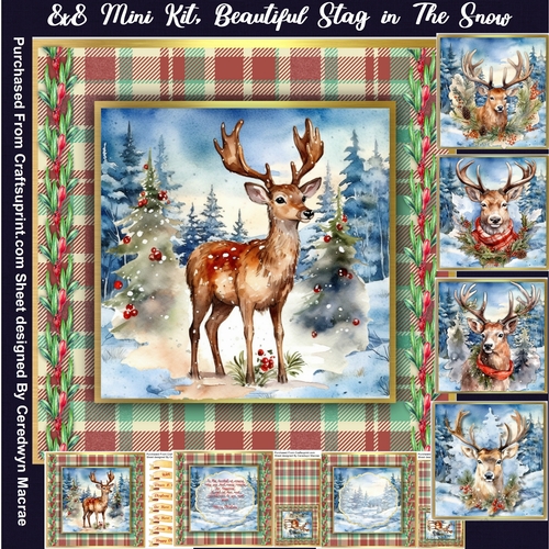 8x8 Mini Kit, Beautiful Stag in the Snow