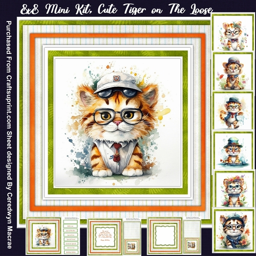 8x8 Mini Kit, Cute Tiger on The Loose 