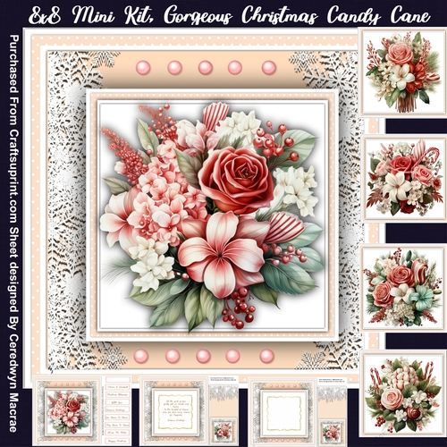 8x8 Mini Kit, Gorgeous Christmas Candy Cane 1