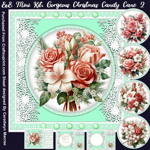 8x8 Mini Kit, Gorgeous Christmas Candy Cane 2