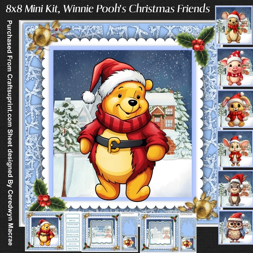 8x8 Mini Kit, Winnies Poohs Christmas Friends
