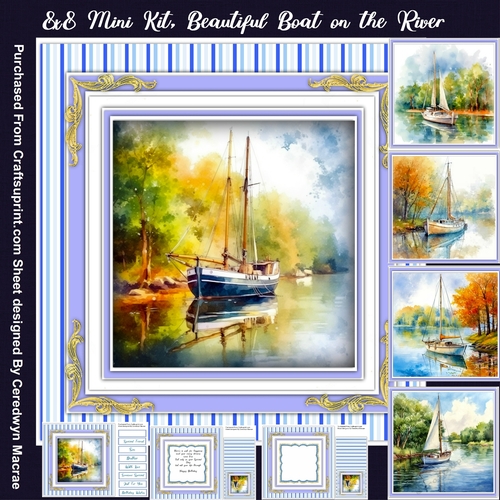 8x8 Mini Kit Beautiful Boat on The River