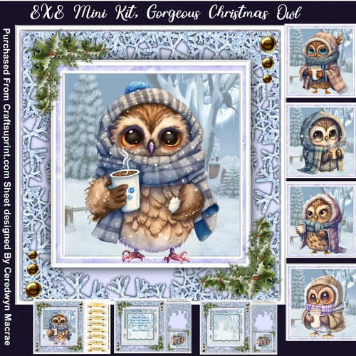 8x8 Mini Kit, Gorgeous Christmas Owls