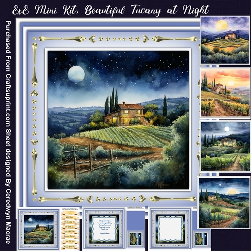 8x8 Mini Kit, Beautiful Tuscany at Night