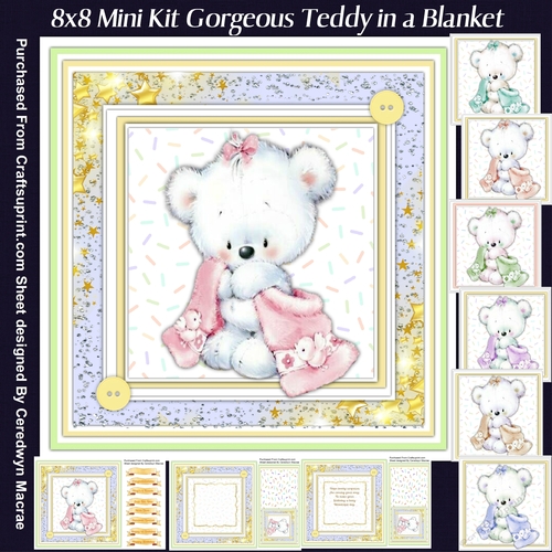 8x8 Mini Kit, Gorgeous Teddy in a Blanket
