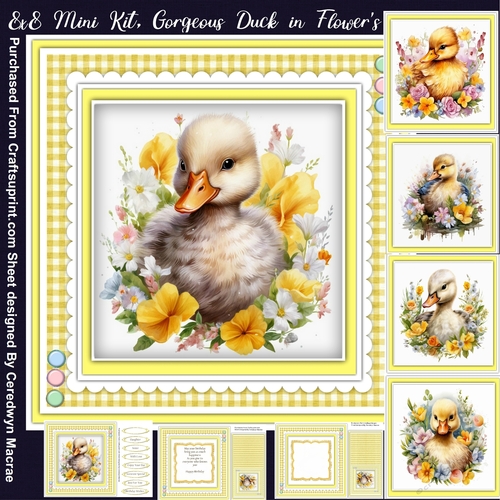 8x8 Mini Kit, Gorgeous Duck in Flowers