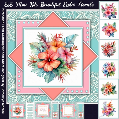 8x8 Mini Kit Beautiful Exotic Florals 