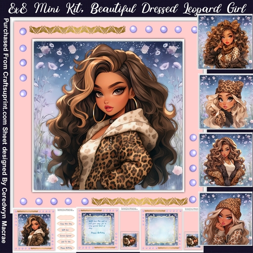 8x8 Mini Kit, Beautiful Dressed Leopard Girl