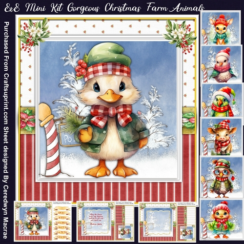 8x8 Mini Kit, Gorgeous Christmas Farm Animals