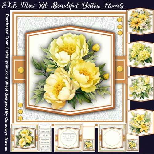 8x8 Mini Kit, Beautiful Yellow Florals
