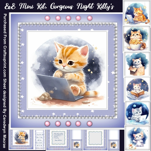 8x8 Mini Kit, Gorgeous  Night Kittys