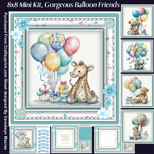 8x8 Mini Kit, Gorgeous Balloon Friends