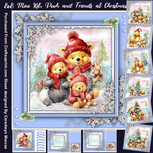 8x8 Mini Kit, Pooh and Friends At Christmas