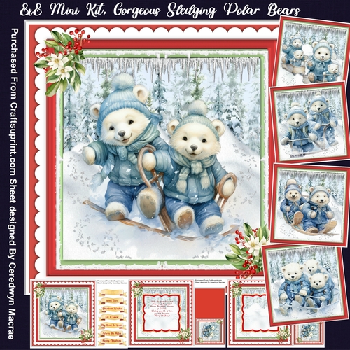 8x8 Mini Kit, Gorgeous Sledging Polar Bears
