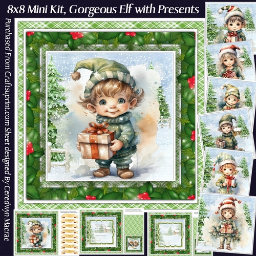 8x8 Mini Kit, Gorgeous Elf with Presents