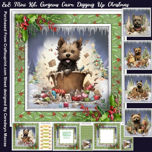 8x8 Mini Kit, Gorgeous Cairn Digging Up Christmas