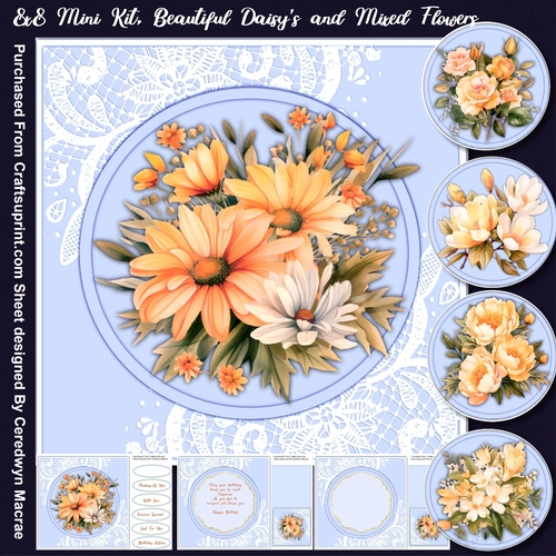 8x8 Mini Kit, Beautiful Daisys and Mixed Flowers