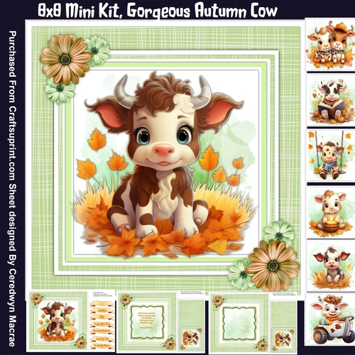 8x8 Mini Kit, Gorgeous Autumn Cow