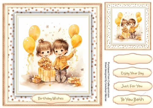 8x8 Quick Cards Gorgeous Twins Birthday 5