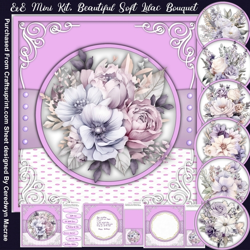 8x8 Mini Kit, Beautiful Soft Lilac Bouquet 