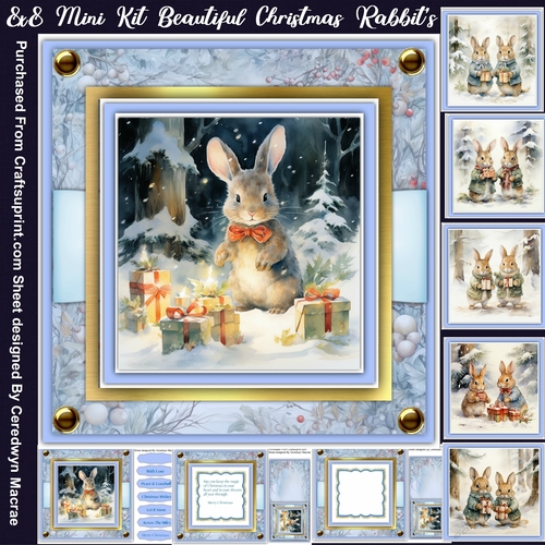 8x8 Mini Kit Beautiful Christmas Rabbits