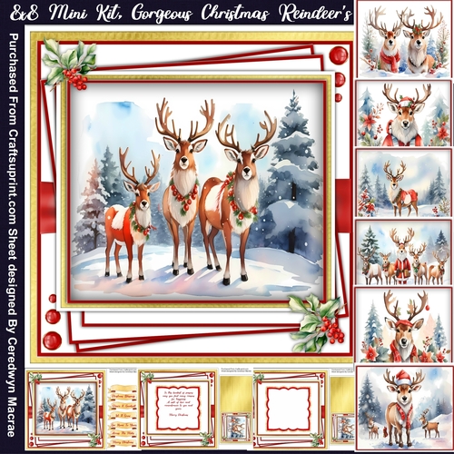 8x8 Mini Kit, Gorgeous Christmas Reindeer 