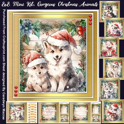 8x8 Mini Kit, Gorgeous Christmas Animals 